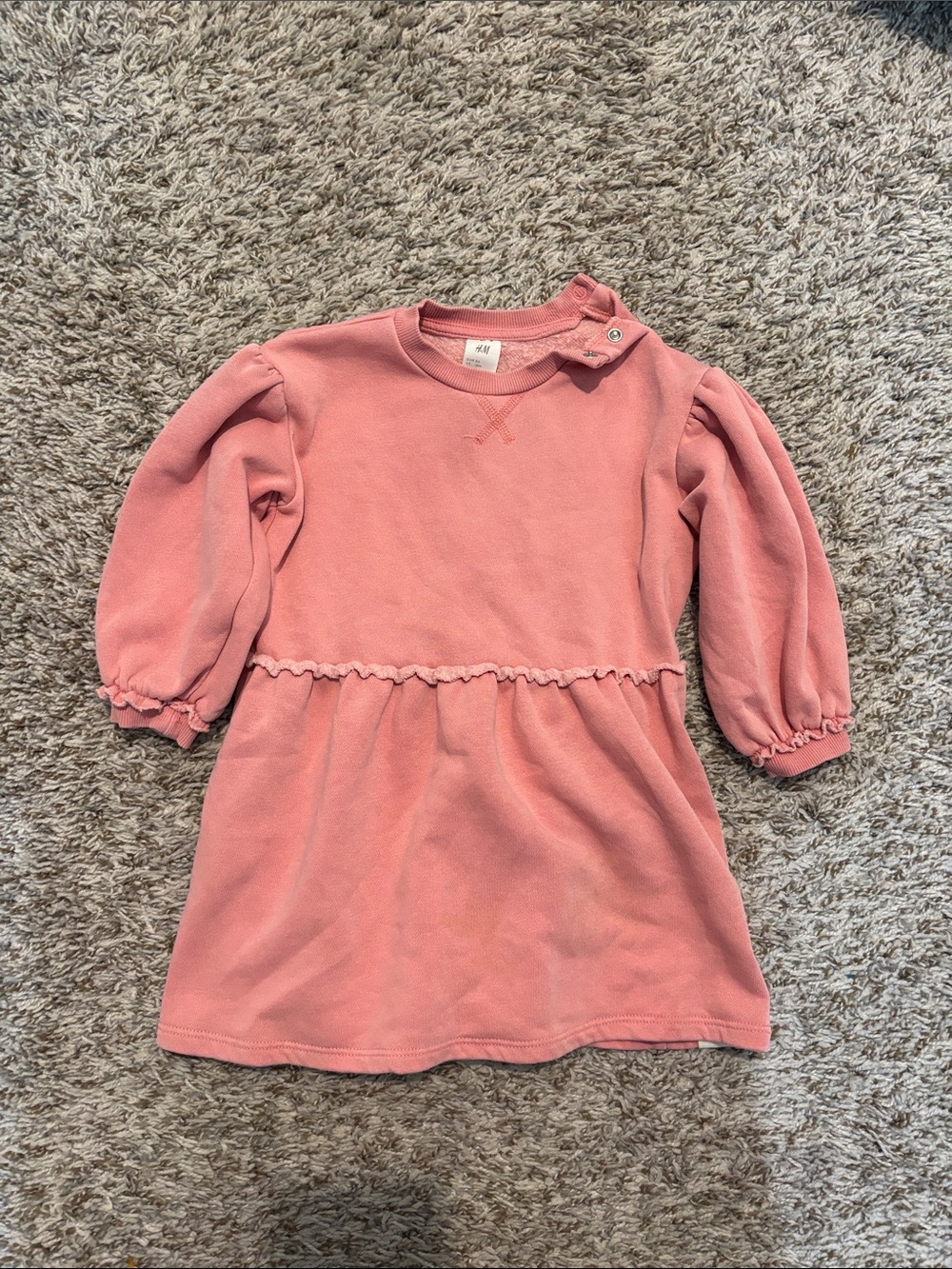 H&M Dusty Pink Puff Sleeve Dress